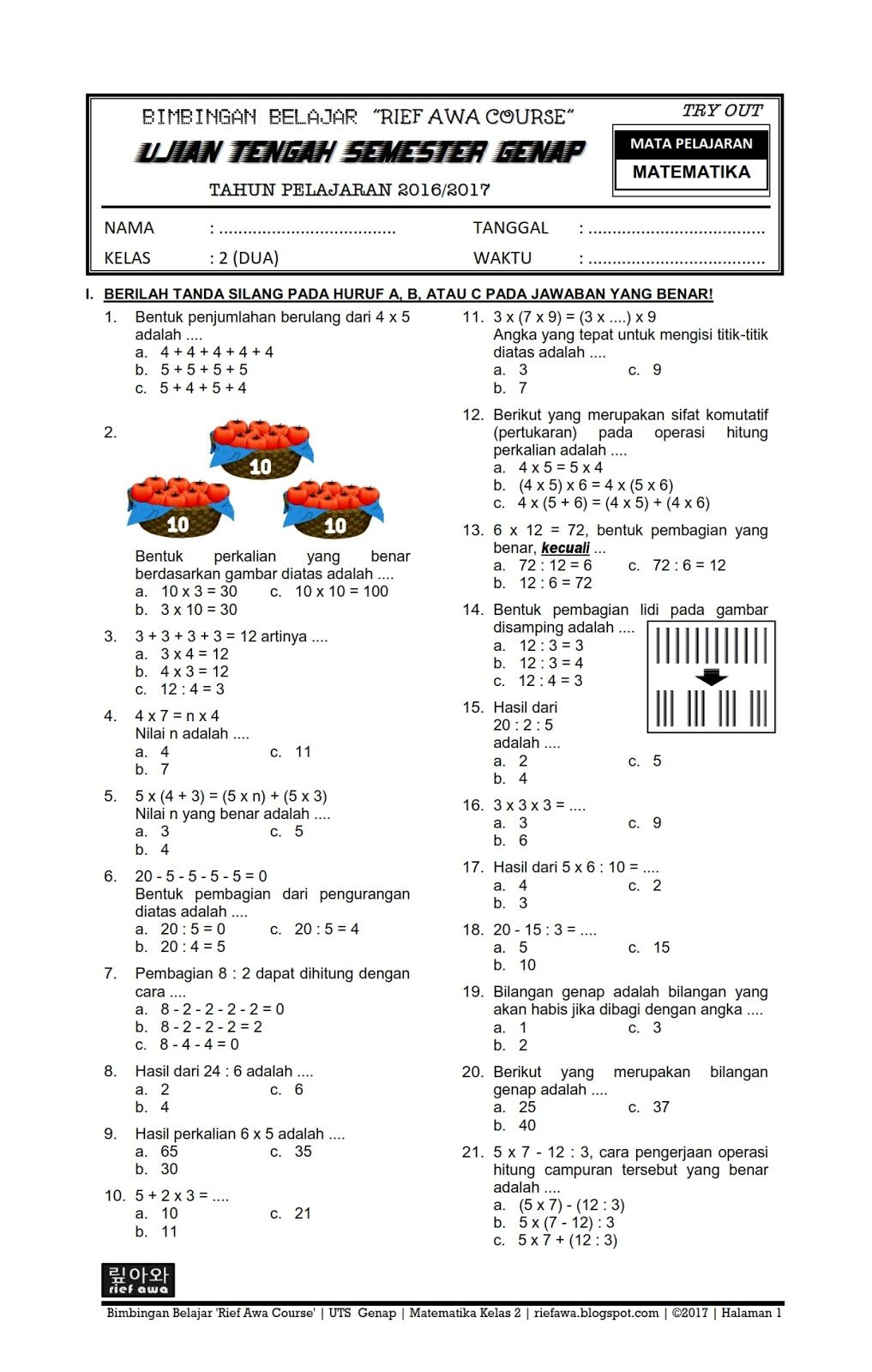 5 Rahasia Latihan Soal PAS Tema 1 Kelas 2 Semester 1 Kurikulum 2013 Agar Nilai Maksimal