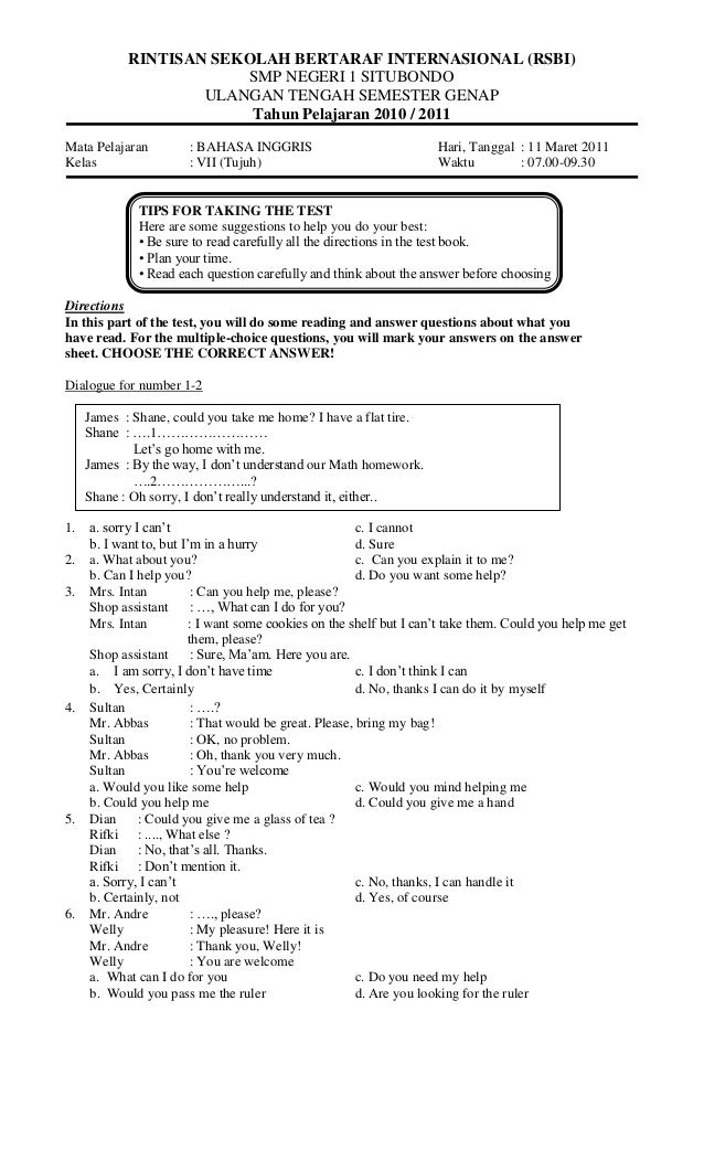 Simulasi UTS Bahasa Indonesia Kelas 7 Semester 1 Kurikulum 2013