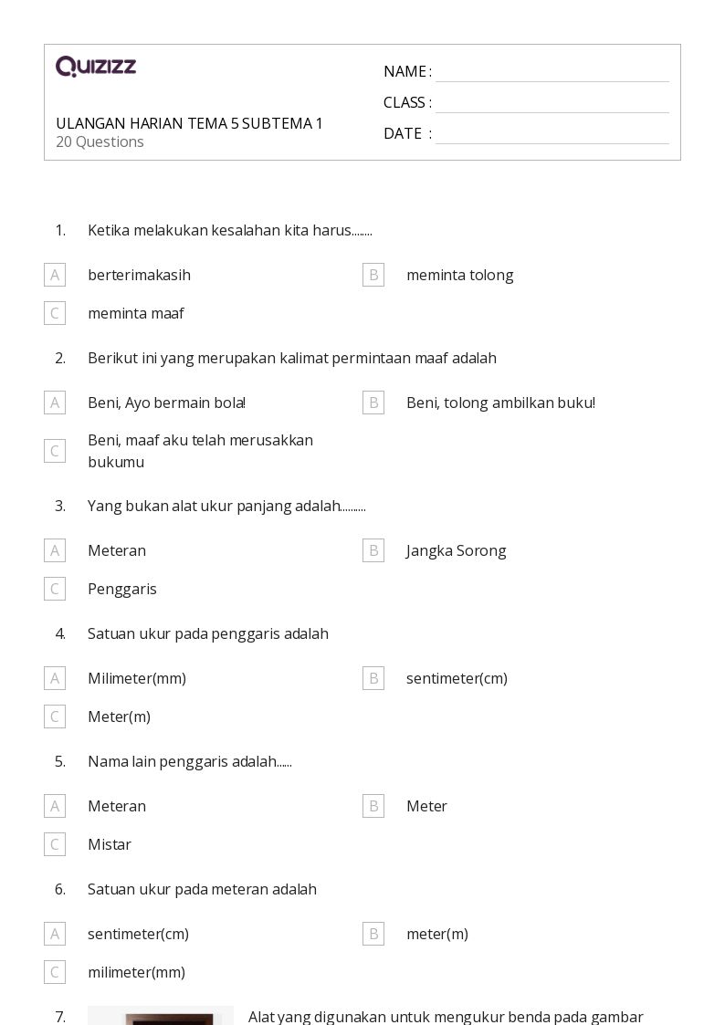 50 lembar kerja Mengukur dalam Sentimeter untuk Kelas 5 di Quizizz
