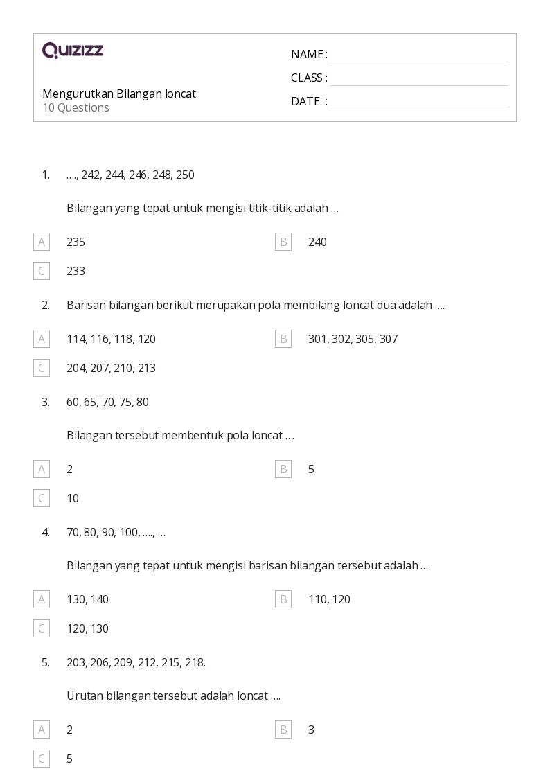Mais de 50 planilhas Mengurutkan Desimal no Quizizz Gratuito e imprimível