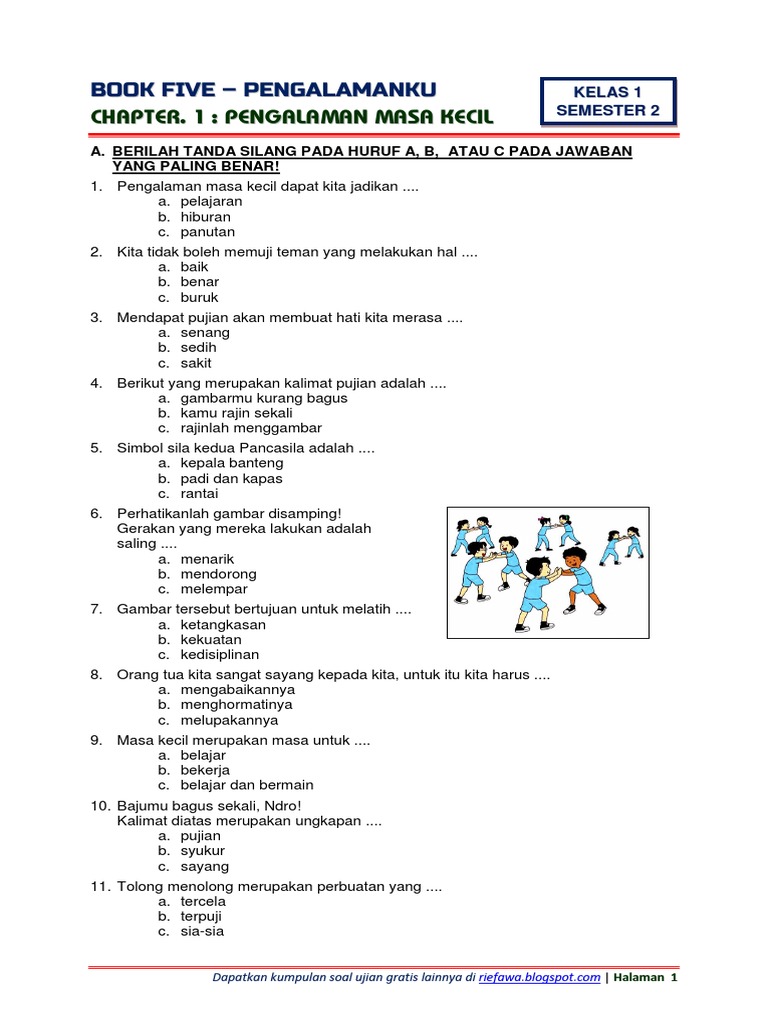 Soal Tema 1 Subtema 2 Kelas 5 - Piffle me