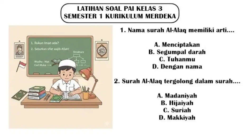 Ternyata Ini Soal PAI Kelas 3 Semester 1 Kurikulum 2013 Paling Sulit Dijawab