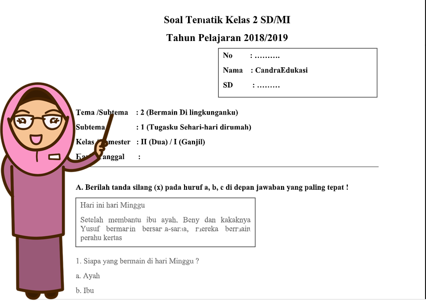 Soal Tematik Kelas 2 Tema 2 Subtema 1 Kurikulum 2013 - BLOG PENDIDIKAN