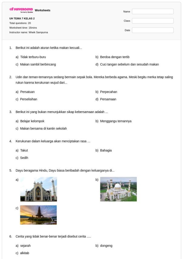 5 Contoh Soal Kelas 2 Tema 4 Subtema 3 yang Sering Muncul di Ujian, Wajib Tahu Sebelum Terlambat