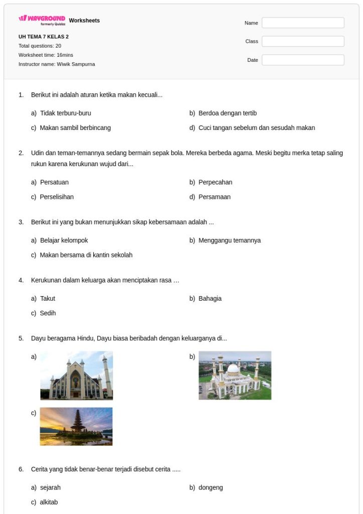 5 Contoh Soal Kelas 2 Tema 4 Subtema 3 yang Sering Muncul di Ujian, Wajib Tahu Sebelum Terlambat