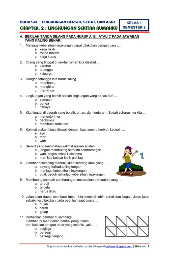 7 Contoh Soal Kelas 1 Tema 6 Subtema 4 Semester 2 yang Wajib Dikuasai Siswa