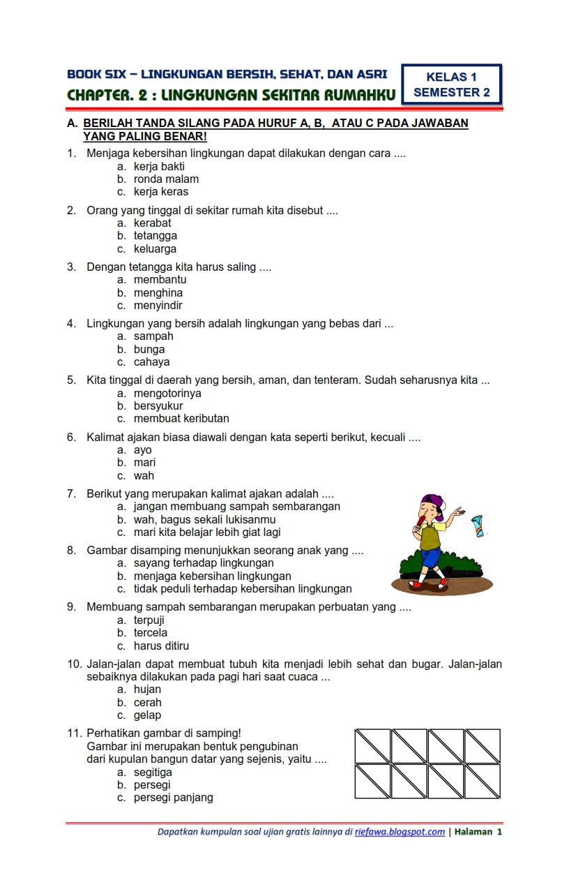 7 Contoh Soal Kelas 1 Tema 6 Subtema 4 Semester 2 yang Wajib Dikuasai Siswa