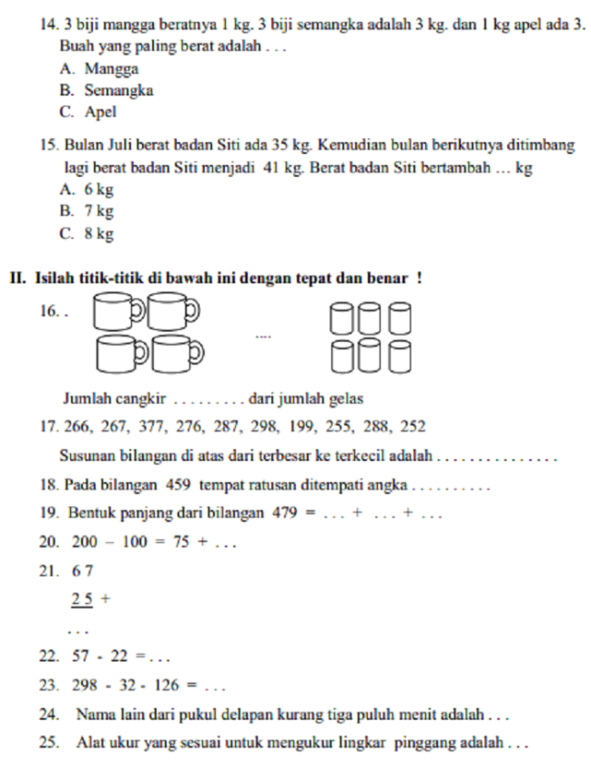7 Contoh Soal Kelas 3 SD Tema 4 Ternyata Wajib Dicoba Siswa Sebelum Ulangan