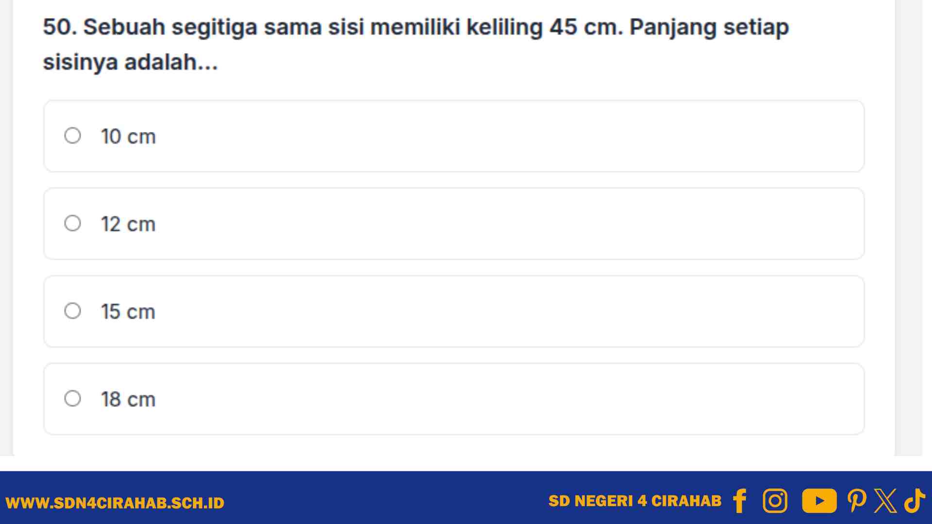 50 Contoh Soal TKA 2025 SD Lengkap dengan Jawaban dan Pembahasan