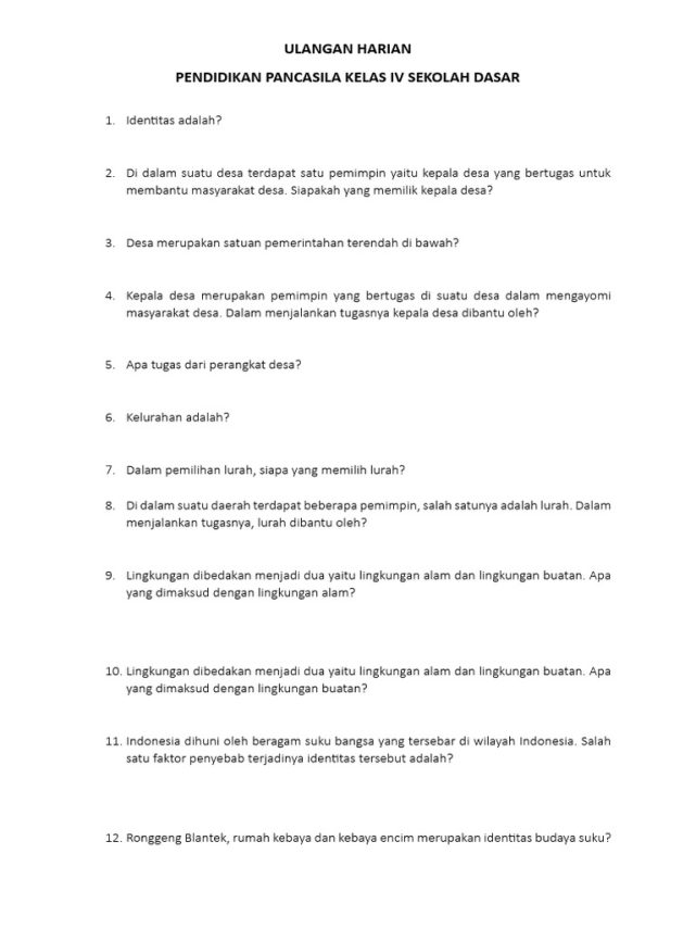 Jangan Sampai Salah! 5 Contoh Soal Ulangan Tematik Kelas 4 Tema 1 yang Harus Kamu Kuasai di 2026