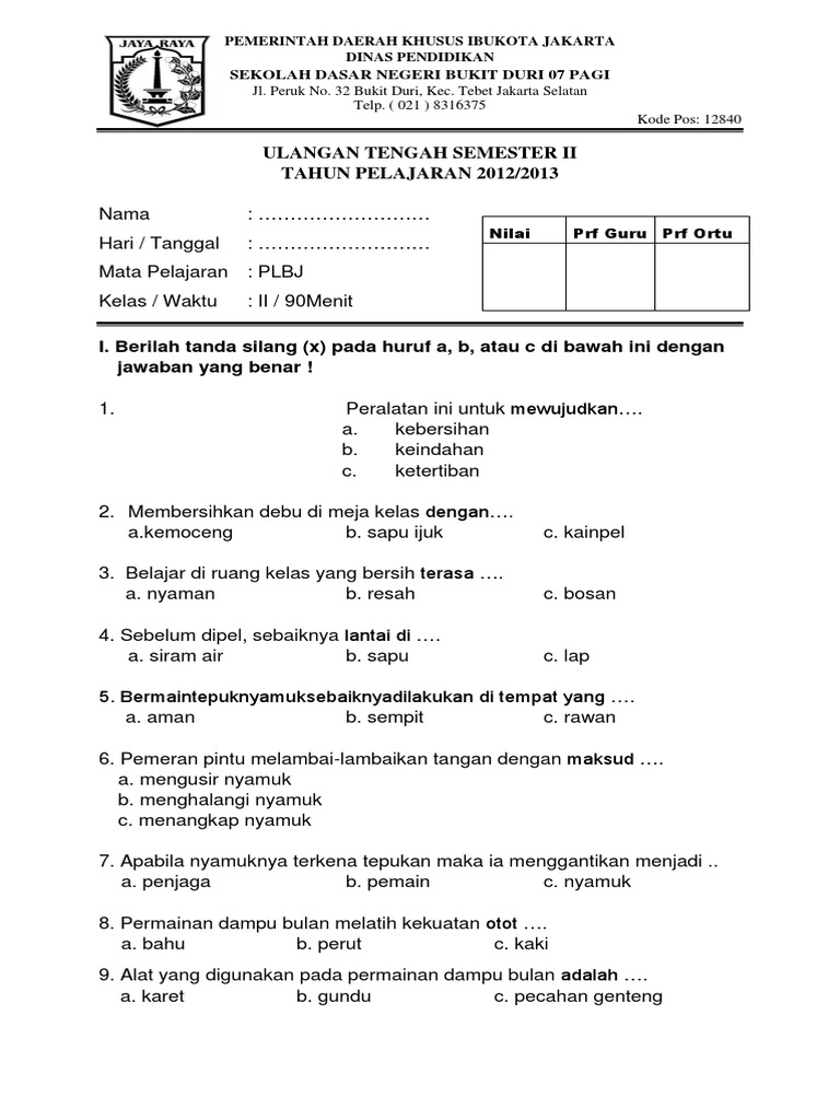 Ternyata Ada 7 Lembar Kerja Soal PLBJ Kelas 1 Siap Cetak Gratis, Wajib Dicoba!