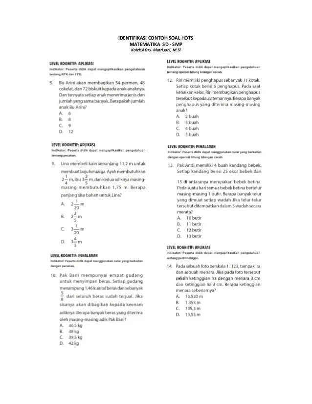 contoh soal hots kelas 2 contoh soal hots kelas 2