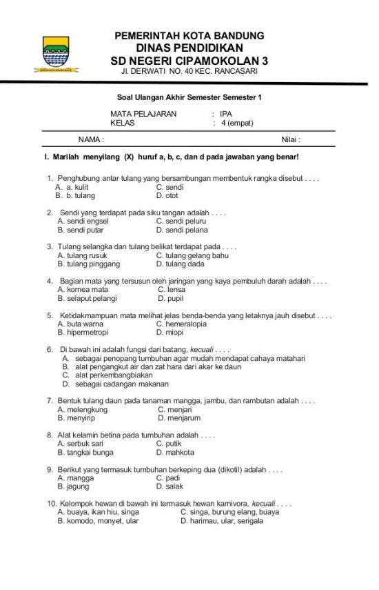 Ternyata Ini Rahasia Menjawab Contoh Soal Uraian HOTS SD IPA Kelas 4 dengan Tepat dan Mudah Dipahami
