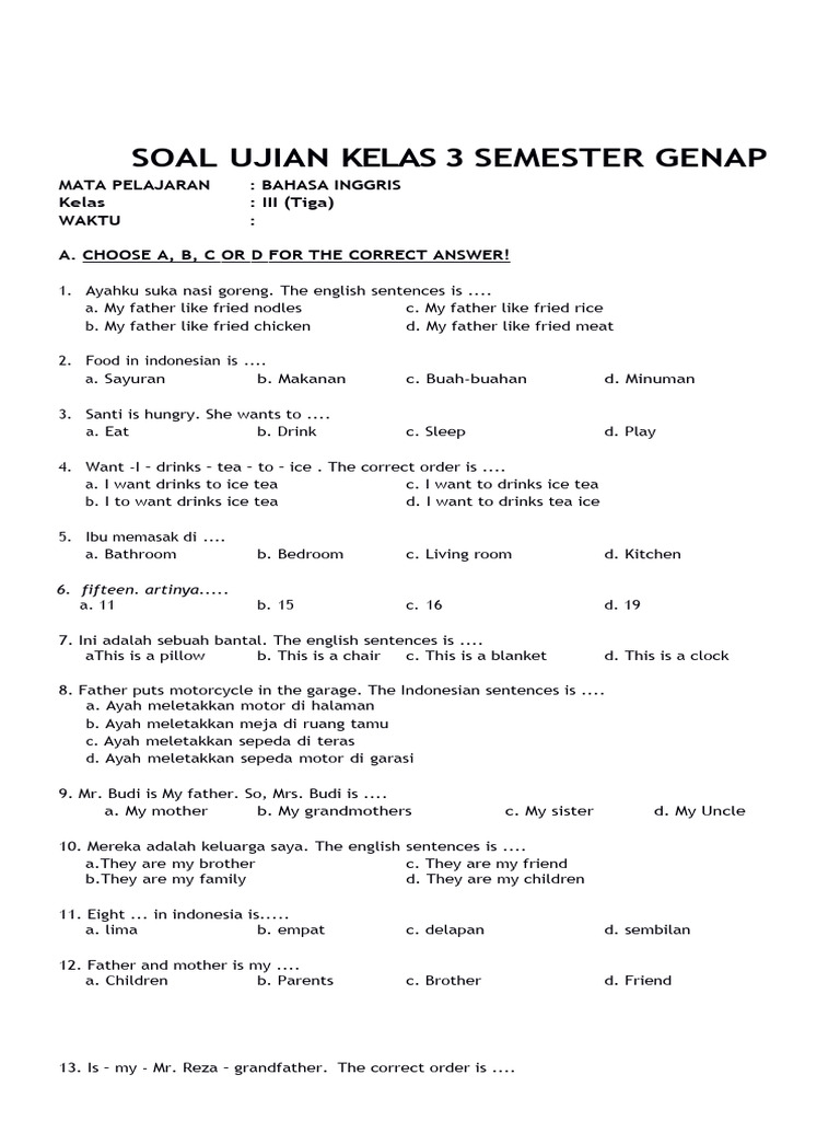 7 Cara Cepat Download Soal UAS Bahasa Inggris Kelas 3 Gratis Sebelum Libur Semester