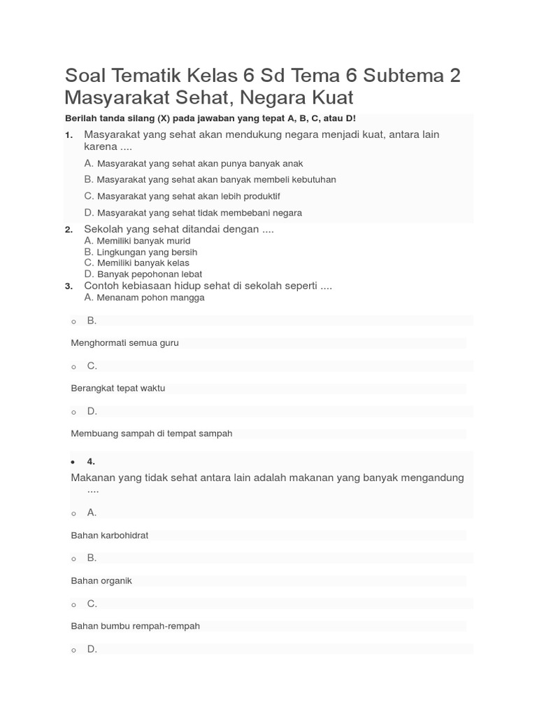 7 Contoh Soal Tema 6 Subtema 2 Kelas 6 yang Terbukti Bantu Siswa Kuasai Materi Ujian