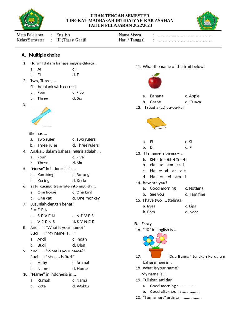 Rahasia 5 Langkah Cepat Download Soal UAS Bahasa Inggris Kelas 3 SD Semester 1