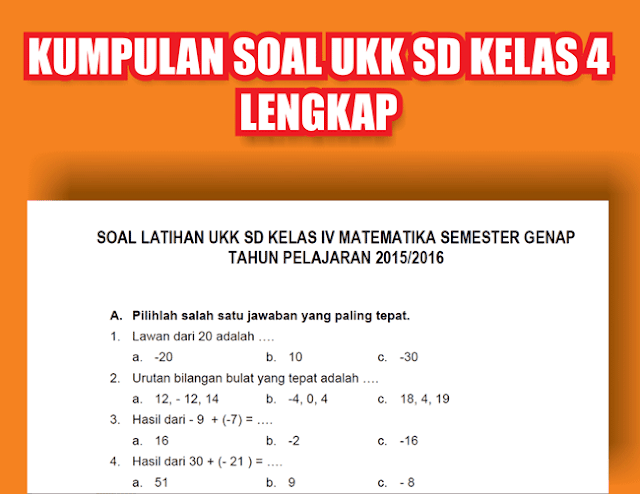Terbukti! 7 Contoh Soal Ulangan UKK Kelas 4 yang Wajib Dikuasai Sebelum Ujian Besok