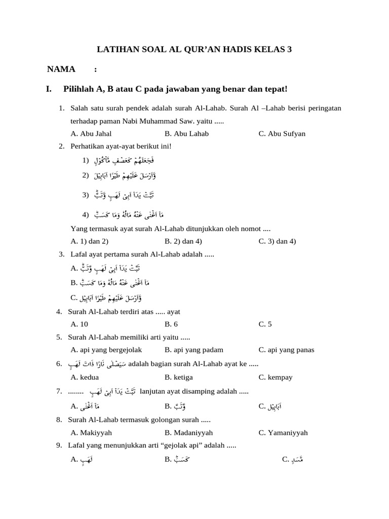 Terbukti! Download Soal UAS 1 Qur’an Hadits Kelas 3 Sekarang, 4 Tips Nilai Meningkat