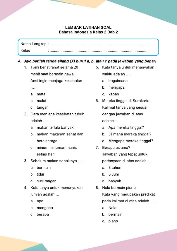 Ternyata Ini Dia Kumpulan Contoh Soal Kelas 2 Tema 4 Subtema 3 dan 4 yang Sering Muncul di Ujian 2026