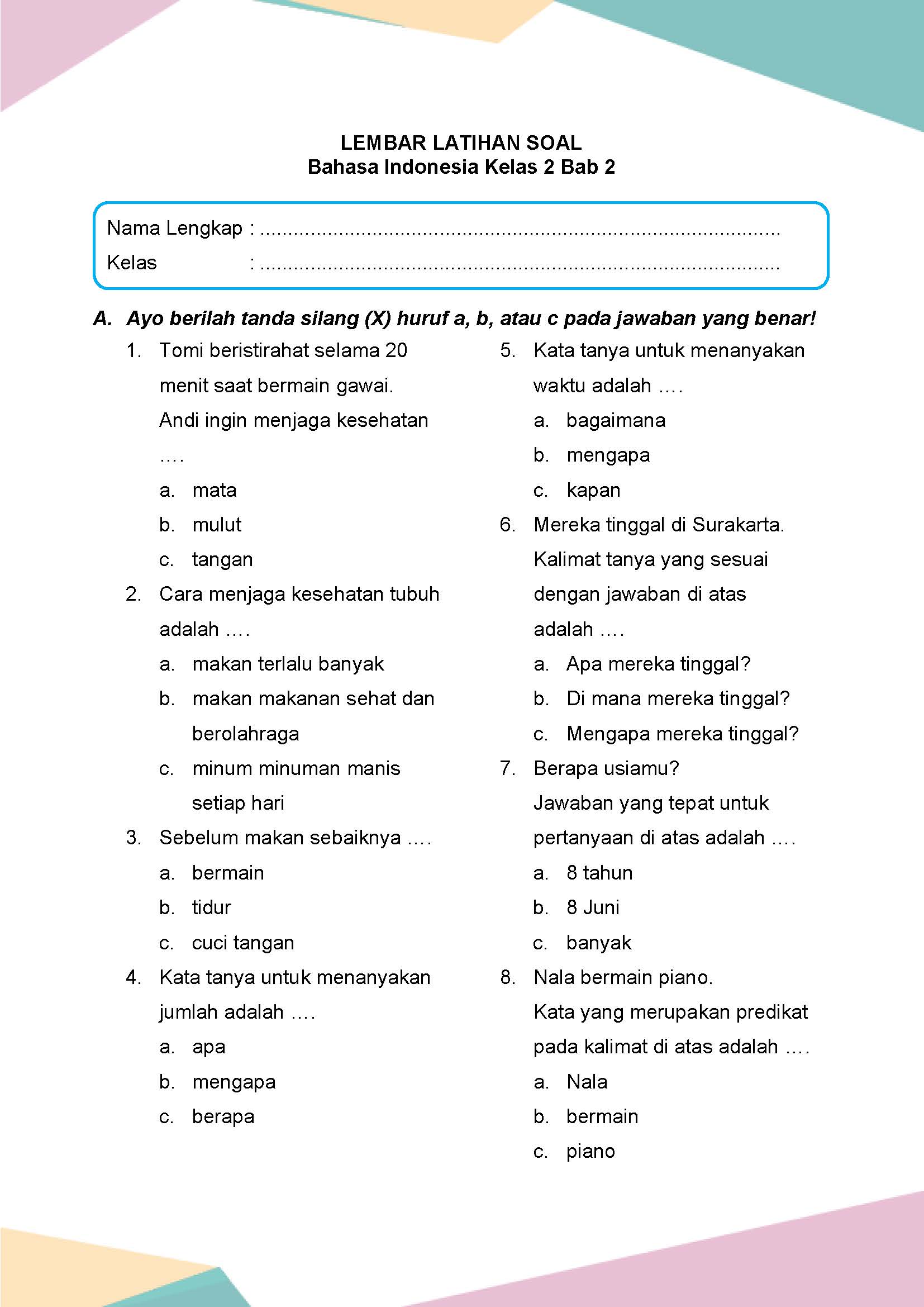 Ternyata Ini Dia Kumpulan Contoh Soal Kelas 2 Tema 4 Subtema 3 dan 4 yang Sering Muncul di Ujian 2026