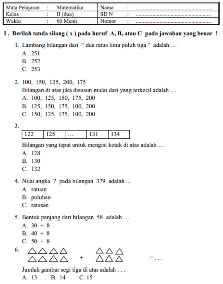 Rahasia Nilai Sempurna dengan Latihan Soal UAS Matematika Kelas 2 SD Semester 1 Terbaru