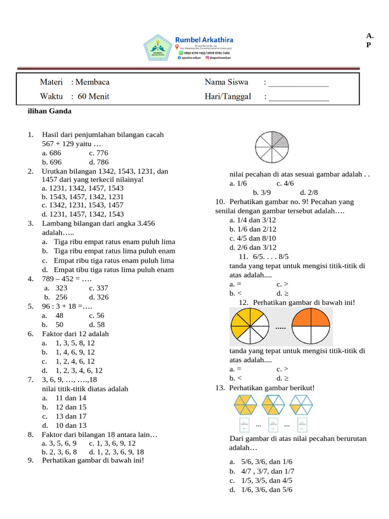 Rahasia Nilai Sempurna dengan Latihan Soal UAS Matematika Kelas 4 Semester 1 Kurikulum 2013