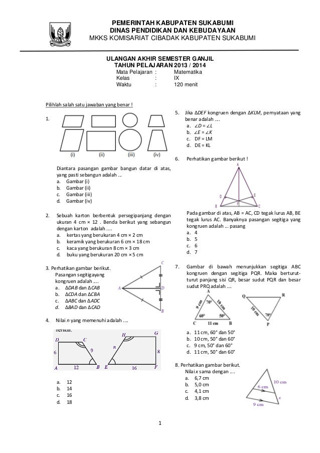 Rahasia Skor Sempurna dengan Latihan Soal UAS Kelas 9 Matematika Semester 1 Terbaru