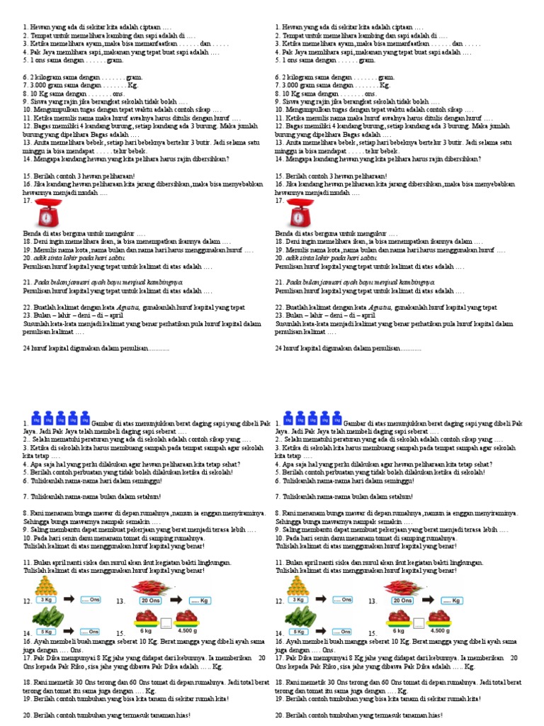 Rahasia Sukses Belajar Latihan Soal Soal Tema6 Kelas 2 Agar Nilai Memuaskan