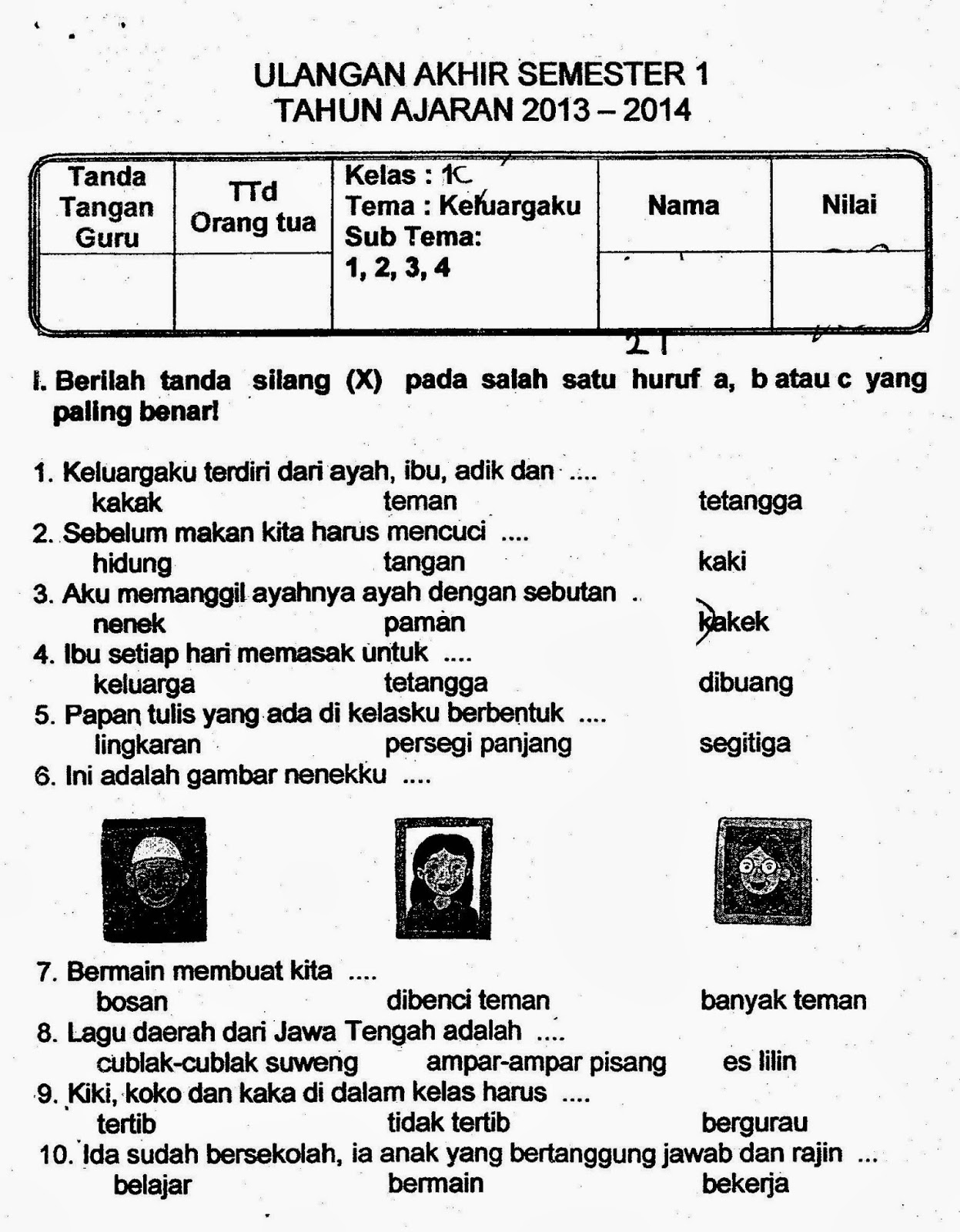 Wajib Tahu Kunci Jawaban soal tema 4 untuk kelas 1 sd kurikulum 2013 Agar Nilai Sempurna