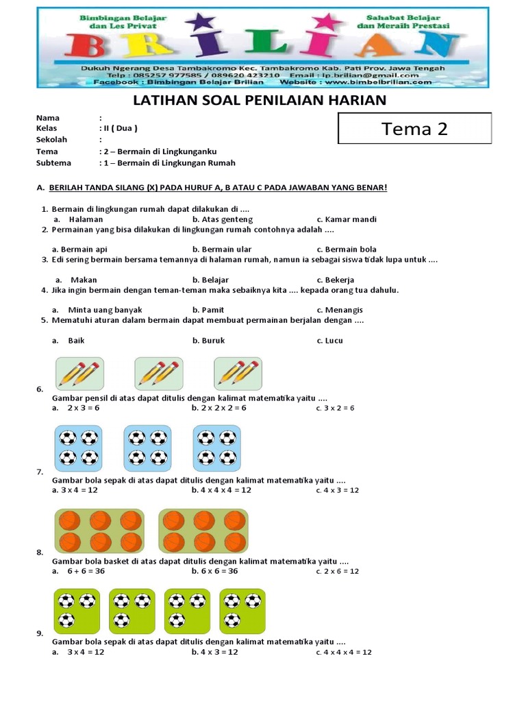 Wajib Tahu Rahasia Latihan Soal Subtema 2 Tema 1 Kelas 2 Agar Nilai Langsung Melejit